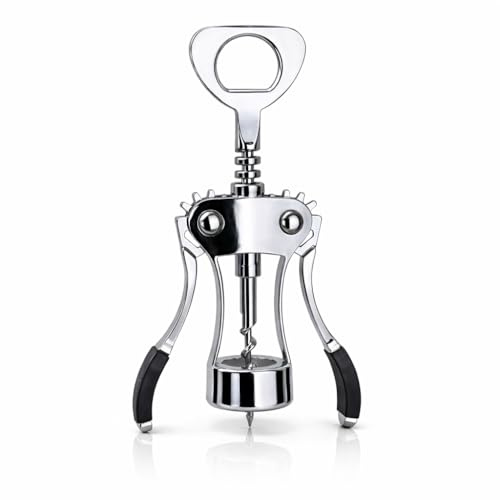 Corkscrew Wine Bottle Opener, Premium Wing Corkscrew Wine Opener, Manual Wing Style Wine Bottle Opener Multi Function Bottle Opener Corkscrew with Gear Assisted Cork Screw for Wine Bottle and Cap