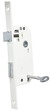 Bricard 2684 Serrure à encastrer axe 40 mm pour Porte de Chambre, Clés de sûreté 4 Gorges, Coloris Blanc