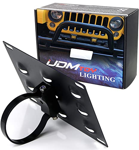 iJDMTOY No Drill Required 3-Inch Bumper Guard Tube Mount License Plate Bracket/Holder (Not Fit 2.5 or 2.75 Inches Bullbars)