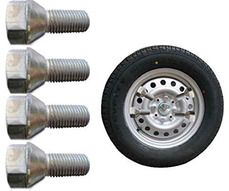 COMANCHE Pack de 4 Pernos para Rueda Remolque Tornillo Rueda- Eje M12x1.5 Cónico