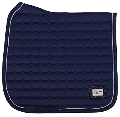 QHP Schabracke Glitz Quadratsteppung doppelte Zierkordel, Glitzer-Patch (Pony VS, Navy)