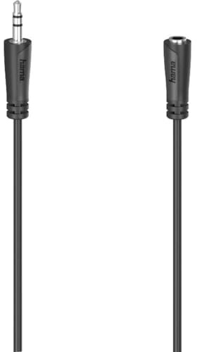 Hama Verlängerungskabel 00205120 Audio-Klinkenstecker [1 x Englischer Stecker - 1 x Klinkenbuchse 3,5 mm] 3 m schwarz