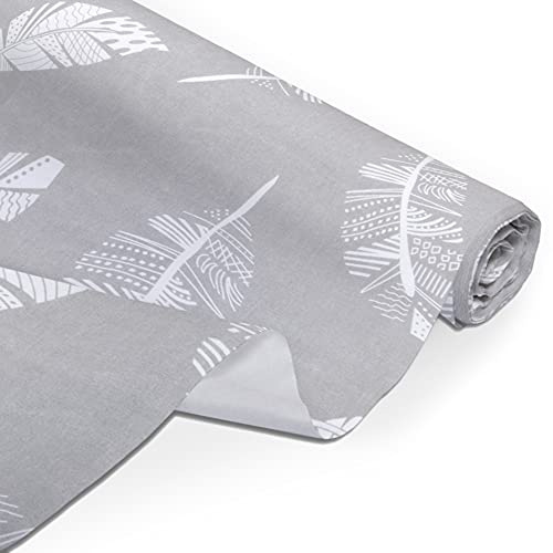 Amilian Baumwollstoff Meterware, Stoffe, Stoffreste, Stoffpaket: ca. 160 cm x 200 cm, zum Nähen, für Patchwork 100% Baumwolle DIY Baumwollstoff, Baumwolltuch, Nähstoffe, Feder Grau