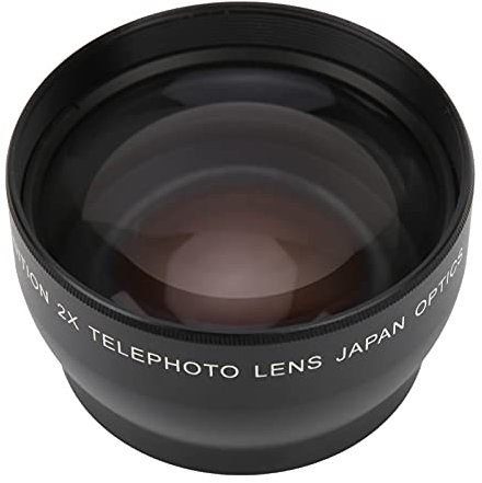 Telephoto Lens, 49MM 2X Magnification Telephoto Lens Aluminium Alloy Teleconverter Lens for 49mm Camera Lens and 62mm Filter