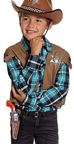 Boland 54383 cowboyset (pistol och bälte med hölster), flerfärgad, 23 cm/100 cm