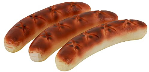 Klocke Dekorationsbedarf Naturgetreue Lebensmittel Attrappe – Künstliche Gerichte - Fastfood & Imbiss – Food Dummy/Plastikessen - Dekoration (Bratwurst - 3 Stück - 16,5 cm)