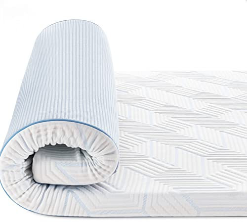 BedStory Topper 160x200cm,7,5cm Höhe Matratzentopper aus Gel Memory Foam, H2&H3 Härte Matratzentopper für Boxspringbett Wohnwagen Schlafsofa, mit Abnehmbaren und Waschbaren Bezug