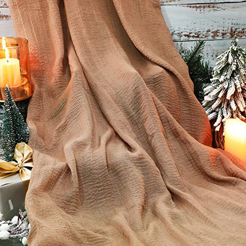 Christmas Nativity Table Runner 35 x 108 Inch Nativity Scene Decoration Accessories Cotton and Linen Table Runner Christmas Rustic Gauze Table Runner for Nativity Ornaments Wedding Dinner Table Decor