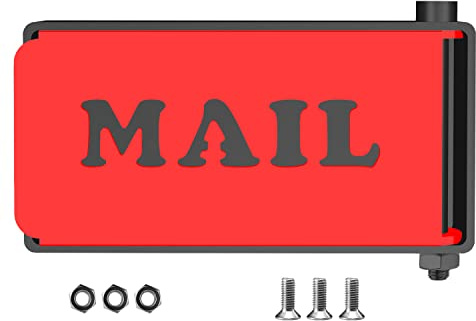 Mailbox Flag Replacement Kit Metal Front Mount Red Mailbox Flag for Brick, Stone Mailboxes | Mail Alert Flag | Stylish Mailbox Alert Flag Red Front Mount Replacement (Includes Screws & Adhesive)