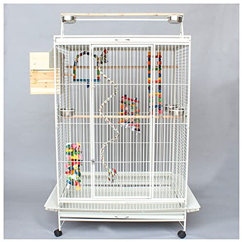 LUCBEI vogelkäfig Großer Papageikäfig mit stehender Vogelkäfig-Metallgürtel-Feeder Mobile Chassis-Macaw-Mönch-Zuchtkäfig, geeignet for große Papagei-Kanarische Liebesvogel vogelkäfig groß