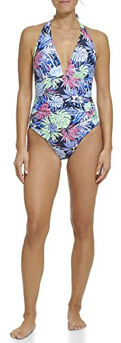 Tommy Hilfiger Einteiliger Damen-Badeanzug, Neo Mint, 42