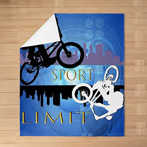 HATEGE Coperta Pile Piccola Carriola per letto singolo 160x210 cm Coperte Plaid Sport Estremi di Flanella Morbida e Calda Stampa 3D per Divano Viaggi