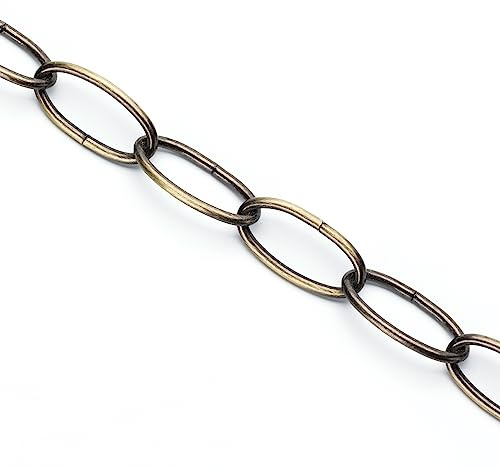 ORION LIGHTSTYLE Cadena de lámparas de latón de 1 m, cadena decorativa para candelabro luster luster (pátina, 38 x 19 x 3)