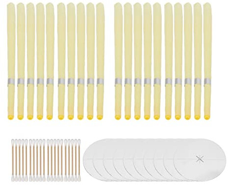 TOUISEDGI Vela De Cera Para Oídos, 20 Piezas Vela De Cera Para Oídos Limpieza Profunda Aliviar La Presión Mejorar La Audición Eliminación De Cera De Abejas Herramienta Para Velas De Oídos Para El Hoga