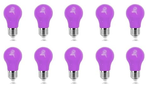 ZFQ 10er Pack Farbige 3W LED Glühbirnen, Exquisite Birnenform E27 Beleuchtung Glühbirnen, bunte glühbirnen, AC220V, Lila, für Party Halloween Hochzeit Weihnachten Bar Weihnachtsdekoration