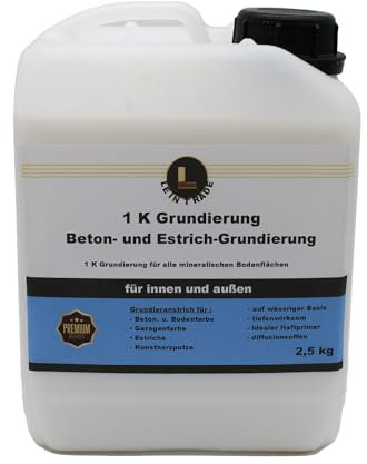 Leintrade Bodengrundierung (5kg) Grundierung für Bodenbeschichtung 1K Estrichgrundierung Vorstrich 5 kg Inhalt