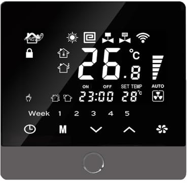 Smart Thermostat WLAN, Heizungsthermostat Smart, Smart Thermostat Fussbodenheizung, Fußbodenheizung App, Alexa, Google Assistant, Sprachsteuerung Raumthermostat, Fernsteuerung, LED