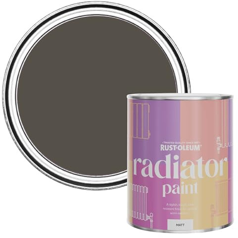 Rust-Oleum, braun Heizkörperfarbe, hitzebeständig, geruchsarm in Matt Finish - Erdbraun 750ML