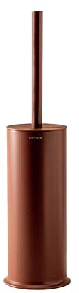 COSMIC Geyser Spazzolone da Bagno di Design Circolare ed Elegante Realizzato in Acciaio Inossidabile. Portascopino da Pavimento per WC in Colore Terracotta