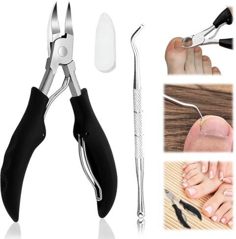 Taglia Cuticole Professionale, Tronchese Per Unghie Spesse Incarnite con Spingi Cuticole,Tronchese Unghie, Tronchesino Tagliaunghie Professinale, per Unghie Spesse e Dure Pedicure e Manicure Strumenti
