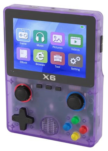 Console de Jeu Portable de Poche, Lecteur de Jeu Rétro avec Double Bascule 3D, Batterie 2000 MAh, écran IPS 3,5 Pouces, 11 émulateurs Pris en Charge (TransparentViolet)