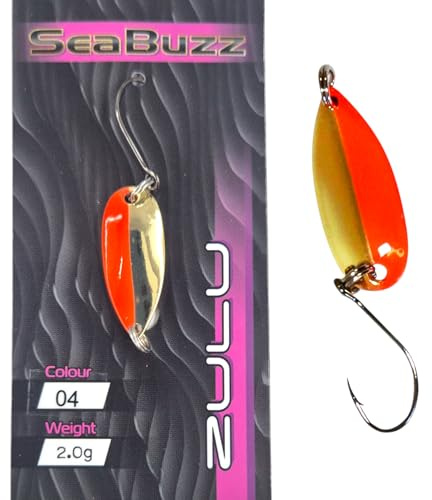 SEABUZZ Mini Barsch & Forellen Spoon Zulu 2g - Forellenköder & Barschköder mit Angelhaken - Blinker Forelle & Raubfisch Angeln Köder - Sport Fischköder - Kunstköder - Wobbler – Angelzubehör (#04)