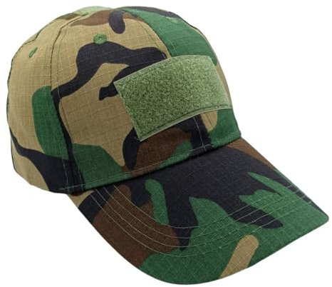 Shop SoftAir Berretto Cappellino Baseball Militare Tattico, Regolabile, Poliestere e Cotone, Vari Colori, 54-60 cm (IT, Testo, Taglia Unica, Woodland)