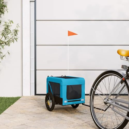 Xichuzi Fahrradanhänger Hunde Blau und Schwarz Oxford-Gewebe & Eisen, Fahrrad Anhänger, Lastenanhänger, Handwagen, Fahrrad-lastenanhänger, Lastenfahrrad 93911