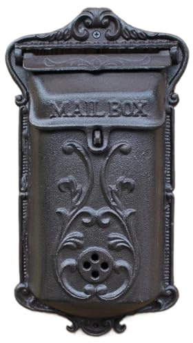 XYLRSMH Briefkasten Retro-Briefkasten aus Gusseisen, Kunsthandwerk, alte Postkasten, an der Wand montierter Briefkasten for den Innenhof, Haus- und Gartendekoration Mailbox