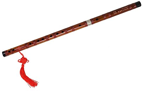 Yardwe Bambusflöte Traditionell Chinesisch Aus Holz Flach Rissfrei Mit Membranschutzset Für Anfänger Und Instrumentenflöte