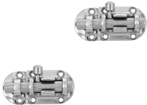 DIYEAH 2 Pezzi Tappo Chiavistello Diapositiva Serratura Bullone Della Porta Scorrevole Botte Serrature Scorrevoli Per Barche Fermo Del Cancello Di Sicurezza Silver Acciaio Inossidabile