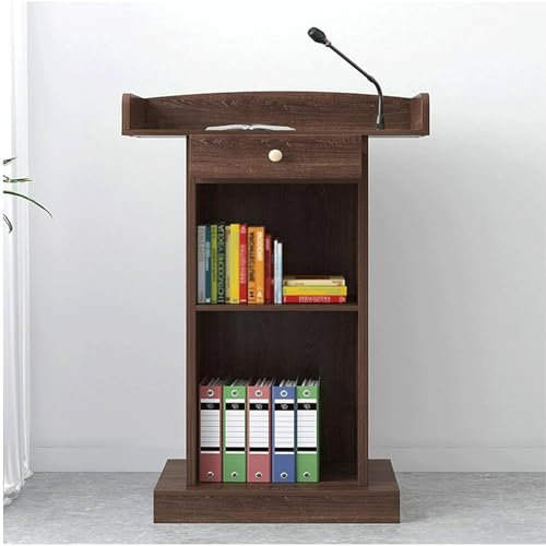 QWPYDXN Pult Hölzernes Podium, Schreibtisch, Kanzel, Moderne Kanzeln, Rednerpulte mit offenem Stauraum und Schubladenkonferenz für Kirchen, Büro, Klassenzimmer Rednerpult