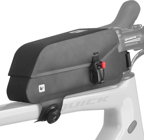 Rhinowalk K33 Oberrohr-Tasche wasserdicht | Fahrrad Rahmentasche für MTB & Rennrad | Knopfverschluss | TPU-Material （Schwarz）