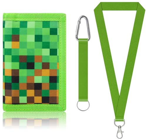 Fzyisw Pochette tour de cou pour enfants, porte-monnaie pour enfants, porte-monnaie pixels, porte-monnaie pour enfants, porte-monnaie pour enfants, pour cadeau d'anniversaire, rentrée scolaire, Pixels