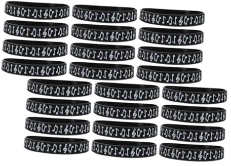 Housoutil 24pezzi Braccialetto in Silicone Nota Musicale Braccialetti da Concerto per Feste Musicali Decorazioni Accessori per Eventi