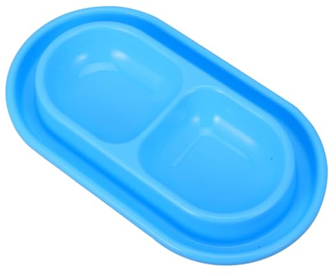 TOYANDONA Gamelles Doubles Anti-Fourmis pour Animaux en Plastique Bleu, Petit Format, Alimentation Extérieure pour Chats et Petits Chiens
