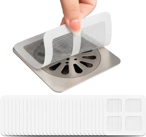 Haarsieb Waschbecken, Abflusssieb Dusche, 100 Stück Edelstahl Bodenablauf Filter, Haarfänger Dusche, Duschsieb Abfluss Haare, Waschbecken Siebeinsatz, 10 x 10 cm