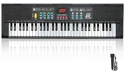 EIMSOAH 61 Tangenter Barntangentbord Piano Elektroniskt Digitalpiano med Mikrofon LED-skärm USB-anslutning för Pojkar Flickor Nybörjare 3-8 år electric keyboard piano keyboard Pianos et claviers