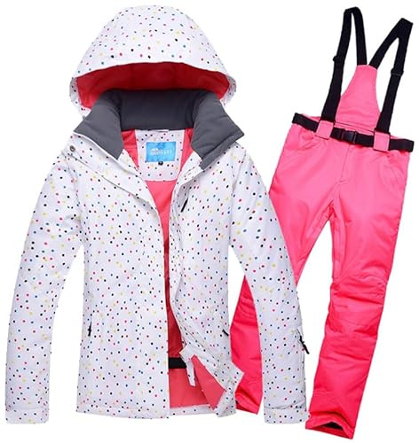 GBZIJIE Giacca da Sci Pantaloni Set Warm Vestito da Sci Donne Set Antivento Impermeabile Warmth Vestiti Giacca Pantaloni Neve Sci Inverno e Snowboard(2,L)