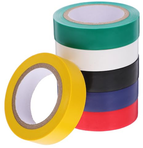 NIYANGLE 6 rollos Cinta Aislante Eléctrica Colores Surtidos Cinta Adhesiva PVC Resistente Alta Temperatura para Cableado y Reparación Doméstica