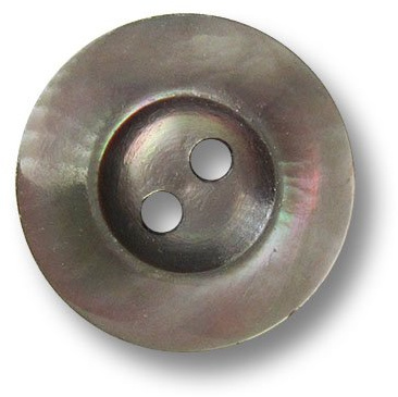 6er Set hochwertige kleine grau schimmernde Zweiloch Perlmuttknöpfe mit breitem Rand/Perlmuttartig Grau/Perlmutt Knöpfe/Ø ca. 18mm