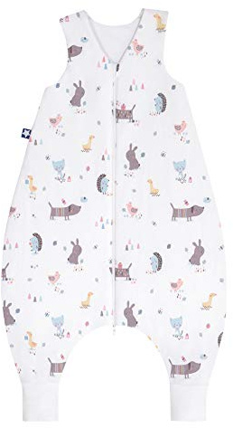 Julius Zöllner 9112567290 Sommer-Jumper - Jersey Sommerschlafsack mit Beinen (0, 5 TOG) - Crazy Animals - Gr. 80/ 10-18 Monate, mehrfarbig