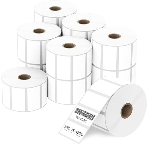 Anylabel 2 x 1 Direct Thermal Label, Paper for Barcodes Postage Address Perforated & Compatible with Rollo, Zebra, Munbyn, Nelko Printers(12 Rolls, 1300 Labels/Roll)