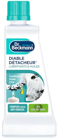 Dr. Beckmann - Détachant linge Diable détacheur - Lubrifiant huile - 3x50ml | Détachant textile - Tâches lubrifiants, huiles, cambouis, goudron, cire et résine - Sans Parfum - Blanchisserie - Lot 3