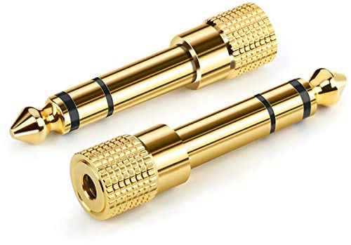 Ancable Klinke Adapter 3,5mm auf 6,35mm für Piano 2 Stück, 6,35mm 1/4“ Klinken Stecker auf 3,5mm 1/8”Klinken Buchse aux Audio Adapter mit Vergoldete Kontakte für Keyboard Kopfhörer Lautsprecher amp