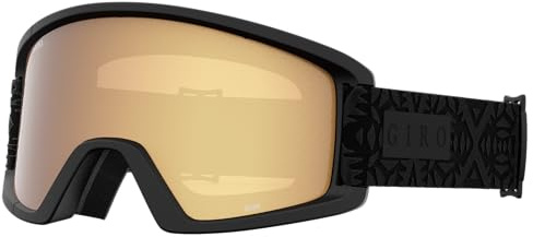 Giro Dylan Damen-Schneebrille – schwarzes Flockenband mit bernsteinfarbenen gold/gelben Gläsern