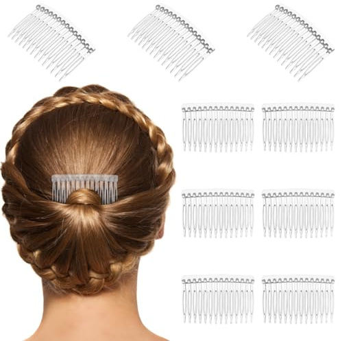 Lurrose 10 Stück Transparenter Haarkamm 14-Zähne Seitenhaarkamm Zum Stecken Einsteckkamm Für Haare Für Frauen Und Mädchen Für Hochzeit Schleier Party Alltag