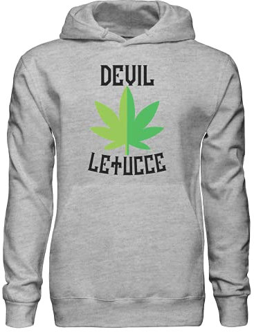 Devil Lettuce Cannabis Leaf Pullover Hoodie bnft Small Grey
