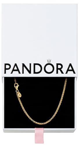 Pandora Gliederhalskette in Gold mit 14 Karat vergoldete Metalllegierung aus der Pandora Moments Collection, Länge 60cm
