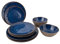Bo-Camp Melamin Geschirr Set Halo Camping Essgeschirr Reise Picknick Teller blau